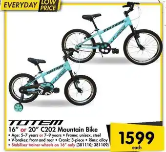 Totem 16 or 20 C202 Mountain Bike offer at Makro