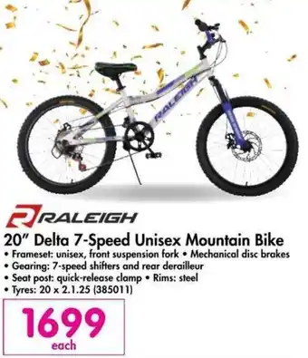 Makro Raleigh 20" Delta 7-Speed Unisex Mountain Bike offer