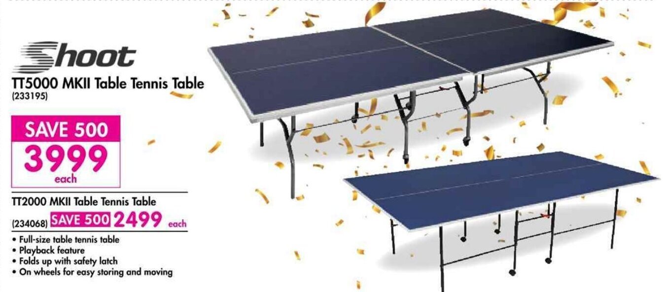Shoot TT5000 MKII Table Tennis Table offer at Makro
