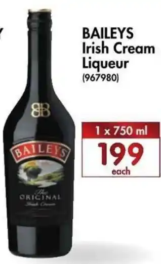 Baileys Irish Cream Liqueur 750ml