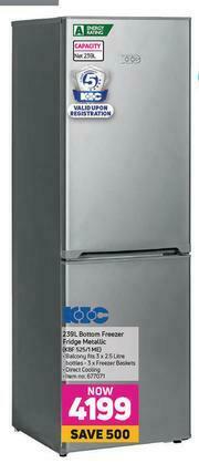 Game KIC 239L Bottom Freezer Fridge Metallic KBF 525/1 ME offer