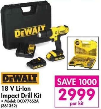 Makro Dewalt 18V Li-Ion Impact Drill Kit offer