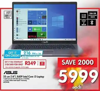 Asus Laptop X409 Intel Core i3 14"
