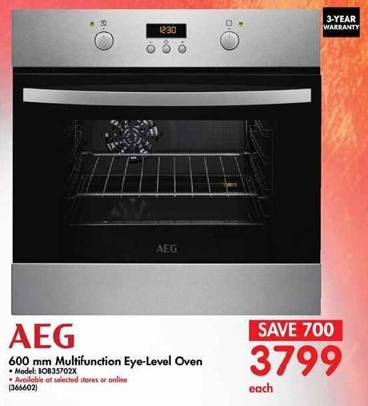 AEG Multifunction EyeLevel Oven 600mm offer at Makro
