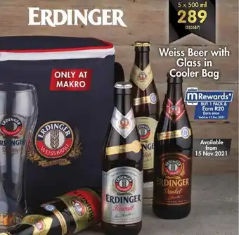 Makro’s liquor Weiss Beer with Glass in Cooler Bag 5x500ml offer