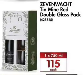 Zevenwacht Tin Mine Red Double Glass Pack 1x750ml