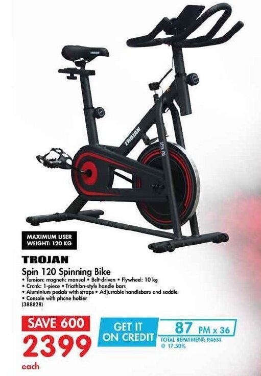 Trojan Spin 120 Spinning Bike offer at Makro