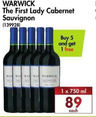 Makro’s liquor Warwick The First Lady Cabernet Sauvignon 1 x 750ml offer