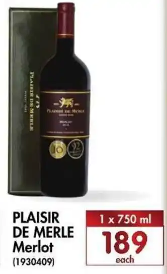 Makro’s liquor Palisir de Merle Merlot 1 x 750ml offer