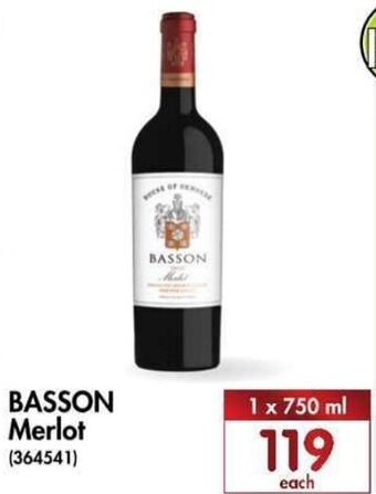 Makro’s liquor Basson Merlot 1 x 750ml offer