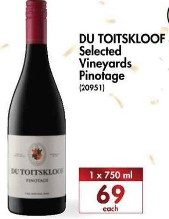 Makro’s liquor Du Toitskloof Selected Vineyards Pinotage 1 x 750ml offer
