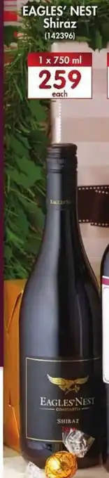 Makro’s liquor Eagles' Nest Shiraz 1 x 750ml offer