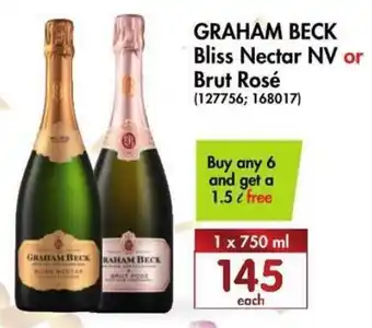 Makro’s liquor Graham Beck Bliss Nectar NV or Brut Rosé 750ml offer