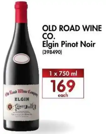 Old Road Wine CO. Elgin Pinot Noir 1 x 750ml