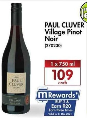 Makro’s liquor Paul Cluver Village Pinot Noir 1 x 750ml offer