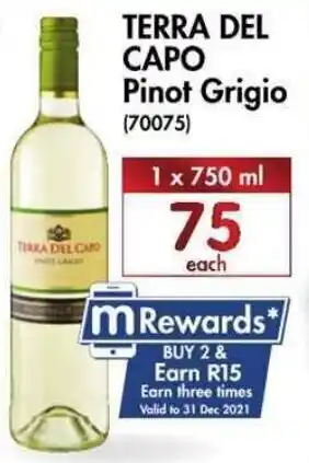 Terra Del Capo Pinot Grigio 1 x 750ml