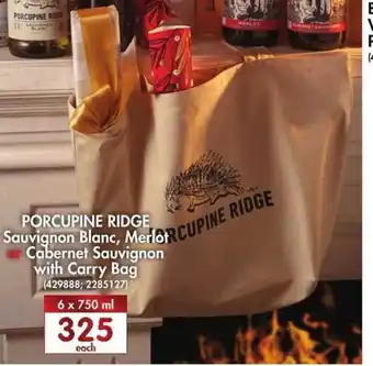 Porcupine Ridge Sauvignon Blanc, Merlot Cabernet Sauvignon with Carry Bag 6x750ml