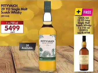Makro’s liquor Pittyvaich 29 YO Single Malt Scotch Whisky 1 x 750ml offer