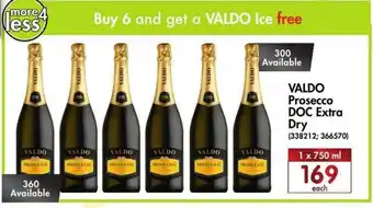 Makro’s liquor Valdo Prosecco DOC Extra Dry 1x750ml offer
