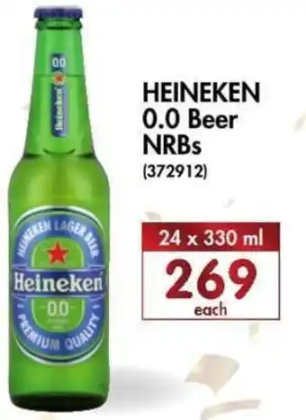 Makro’s liquor Heineken 0.0 Beer NRB's 24x330ml offer