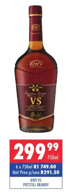 Ultra Liquors Kwv vs potstill brandy offer