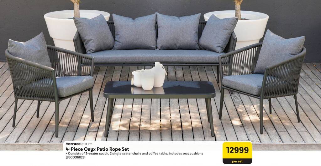 4-Piece Onyx Patio Rope Set offer at Makro