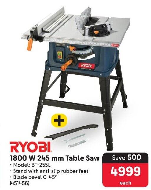 RYOBI 1800 W 245 mm Table Saw offer at Makro