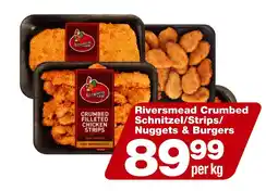 Check Star Riversmead Crumbed Schnitzel/Strips/ Nuggets & Burgers offer