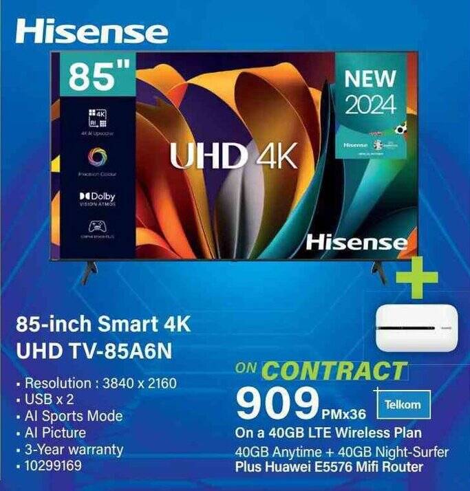 Hisense 85-inch Smart 4K UHD TV-85A6N offer at Incredible Connection