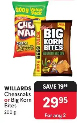WILLARDS Cheasnaks or Big Korn Bites