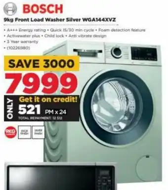 HiFi Corp Bosch Front Loader Washer Silver 9kg WGA144XVZ offer