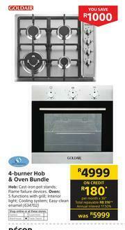Builders Warehouse Goldair 4 Burner Hob & Oven Bundle offer