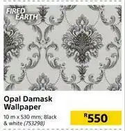 Builders Warehouse Fired Earth Opal Damask Wallpaper (Black & White)-10m x 530mm offer
