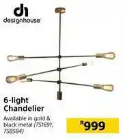 Design House 6 Light Chandelier