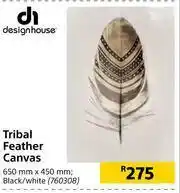 Builders Warehouse Design House Tribal Feather Canvas (Black/White)-650mm x 450mm offer