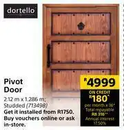 Builders Warehouse Dortello Pivot Door-212m x 1286m offer