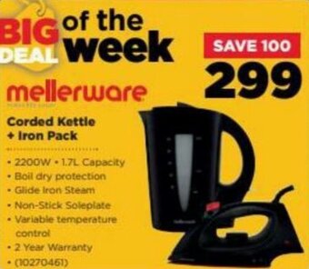 Mellerware Corded Kettle+Iron Pack