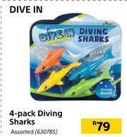 Dive In 4 Pack Diving Sharks Assorted