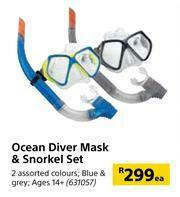 Ocean Diver Mask & Snorkel Set-Each