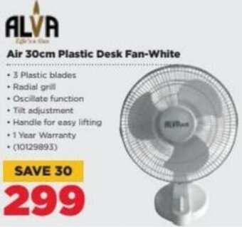 HiFi Corp Alva Air 30cm Plastic Desk Fan White offer