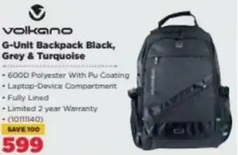 HiFi Corp Volkano G-Unit Backpack Black, Grey & Turquoise offer