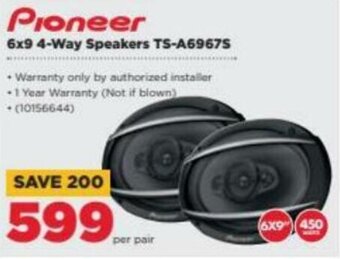 HiFi Corp Pioneer 6x9 4 Way Speakers TS-A6967S offer