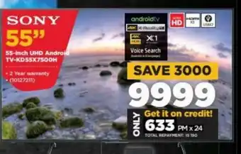 HiFi Corp Sony 55-inch UHD Android TV-KD5SX7500H offer