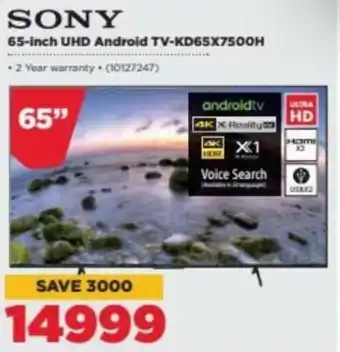 HiFi Corp Sony 65-inch UHD Android TV-KD65X7500H offer