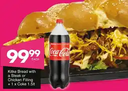 Save Hyper Kitke Bread with a Steak or Chicken Filling + 1 x Coke offer