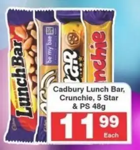 Frontline Cadbury Lunch Bar, Crunchie, 5 Star & PS offer