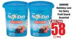 Boxer DANONE Nutriday Low Fat Dairy Fruit Snack Assorted offer