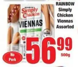 Boxer RAINBOW Simply Chicken Viennas Assorted offer