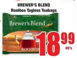 Boxer BREWER'S BLEND Rooibos Tagless Teabags offer
