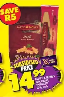 Shoprite Fatti's & moni's macaroni/ spaghetti offer